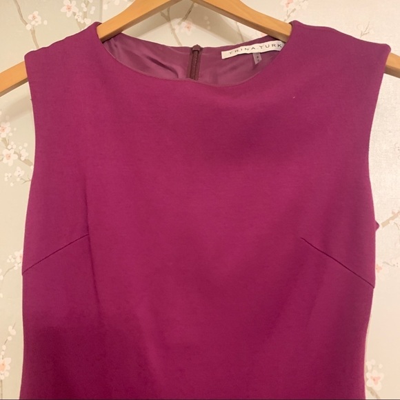 TRINA Turk Bonsoir Peplum Ruffle Dress Purple XS 2 - Picture 5 of 8